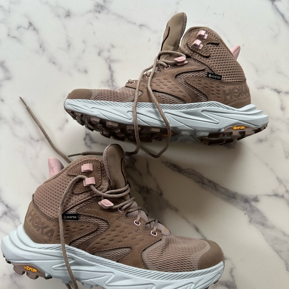 Hoka Women's Shoes in Brown and Pink